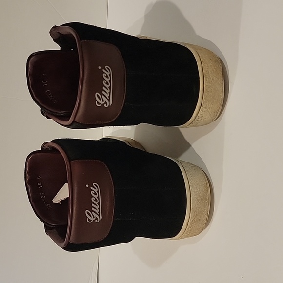 Gucci Authentic Suede High Top Web Coda UK 10 US 11 black suede red - Picture 6 of 10